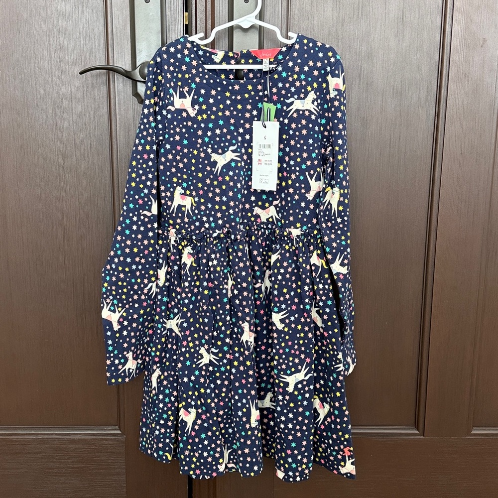 Joules Navy Unicorn Star Print Dress